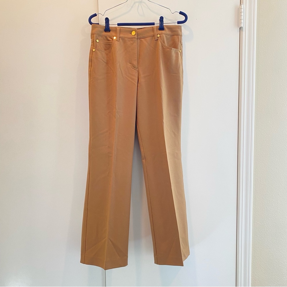 Escada Women’s Wide Leg Wool Pants Tan Size EU36